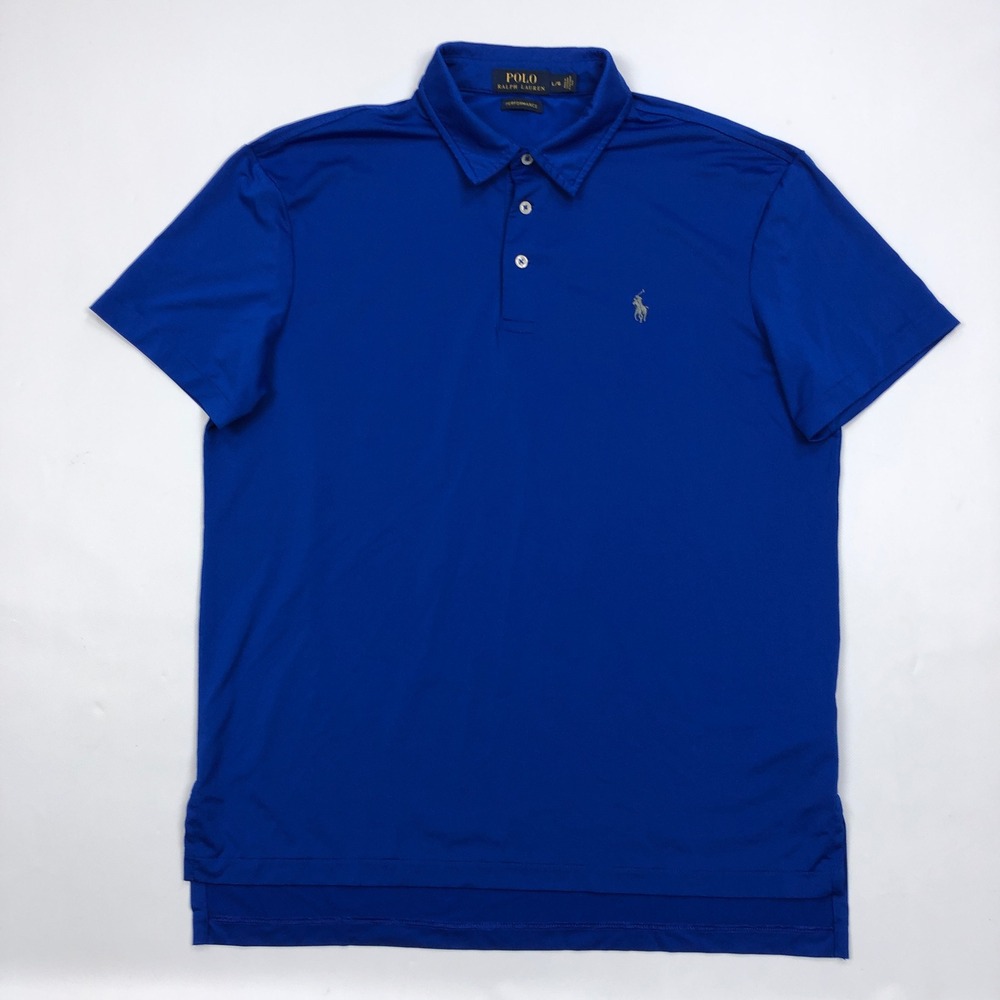 Polo Ralph Lauren Mens Performance Polo Shirt L Royal Blue Stretch Golf 12996